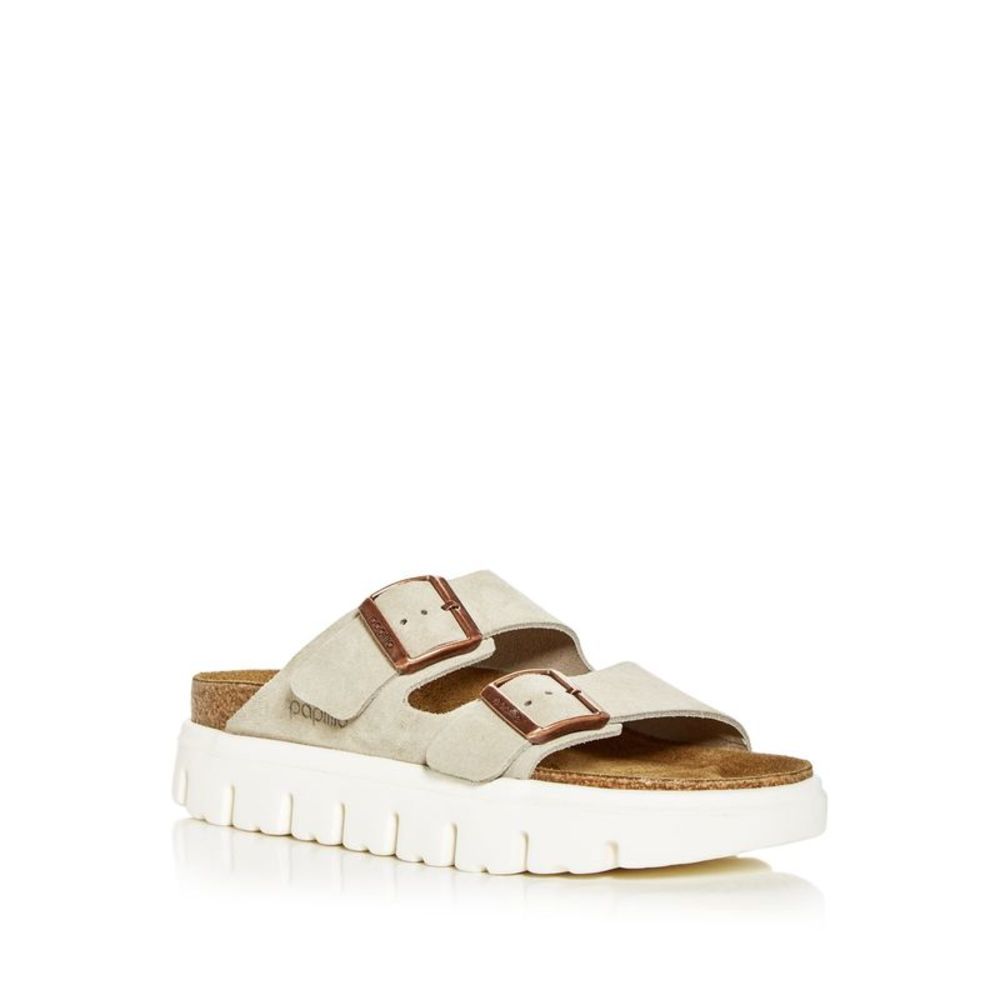 BIRKENSTOCK Womens Gray Cork Arizona Round Toe Platform Slip On Sandals 38